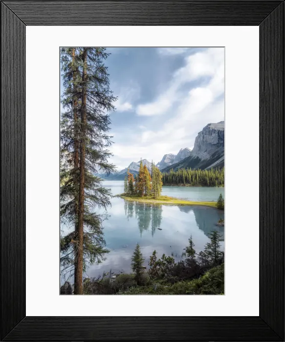 Framed Print : Spirit Island trees and reflection, Maligne Lake, Jasper, Canadian Rockies, Canada Framed Print : Spirit Island trees and reflection, Maligne Lake, Jasper, Canadian Rockies, Canada