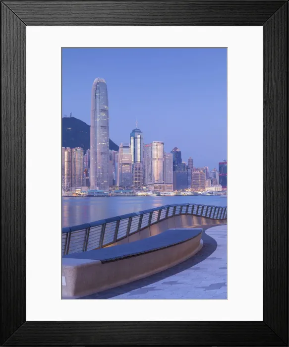 Framed Print : Tsim Sha Tsui promenade and skyline at dawn, Tsim Sha Tsui, Kowloon, Hong Kong Framed Print : Tsim Sha Tsui promenade and skyline at dawn, Tsim Sha Tsui, Kowloon, Hong Kong