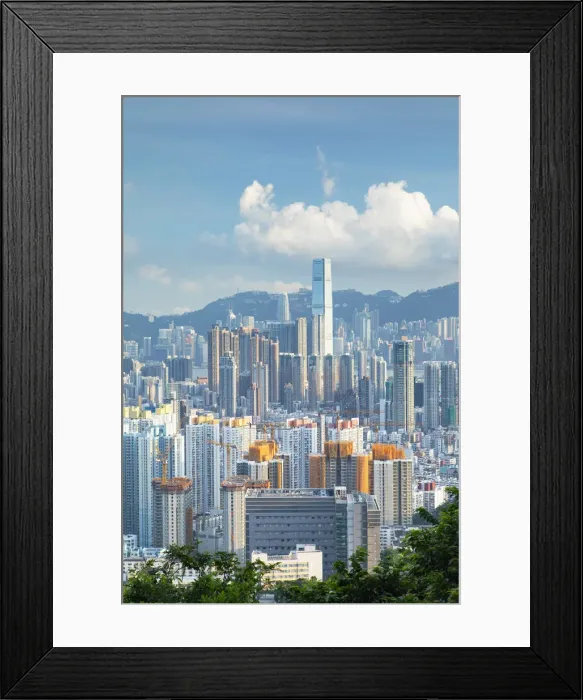 Framed Print : Skyline of Kowloon and Hong Kong Island, Hong Kong, China