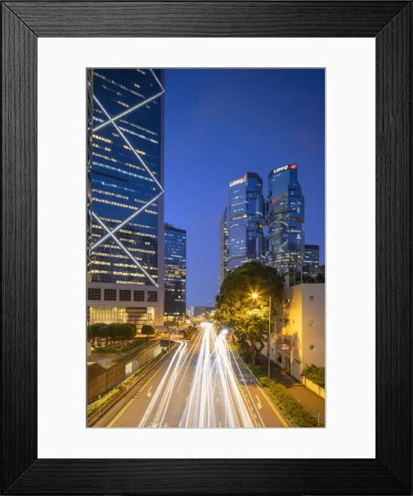 Framed Print : Bank of China and Lippo Centre at dusk, Admiralty, Hong Kong Framed Print : Bank of China and Lippo Centre at dusk, Admiralty, Hong Kong