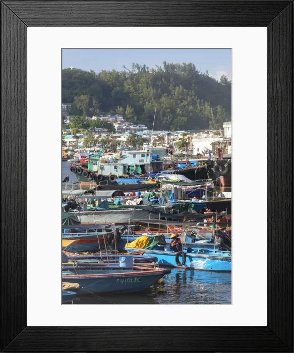 Framed Print : Fishing boats in harbour, Cheung Chau, Hong Kong Framed Print : Fishing boats in harbour, Cheung Chau, Hong Kong