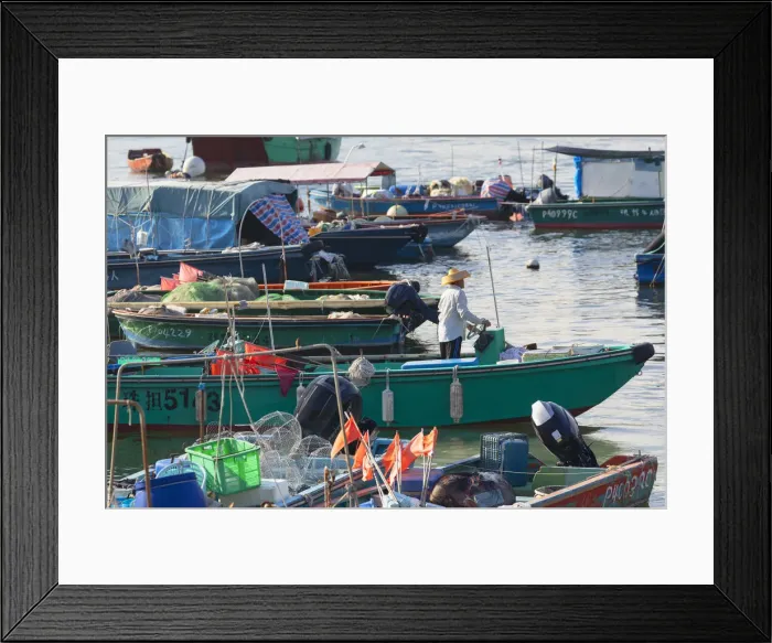 Framed Print : Fishing boats in harbour, Cheung Chau, Hong Kong Framed Print : Fishing boats in harbour, Cheung Chau, Hong Kong