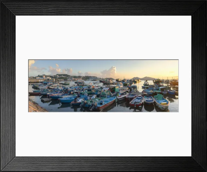 Framed Print : Fishing boats in harbour, Cheung Chau, Hong Kong Framed Print : Fishing boats in harbour, Cheung Chau, Hong Kong