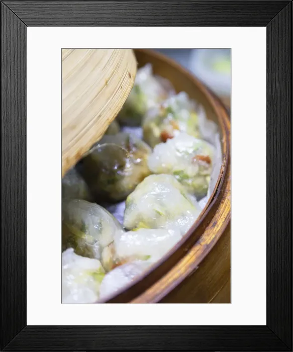 Framed Print : Dumplings at wet market, Wan Chai, Hong Kong Framed Print : Dumplings at wet market, Wan Chai, Hong Kong