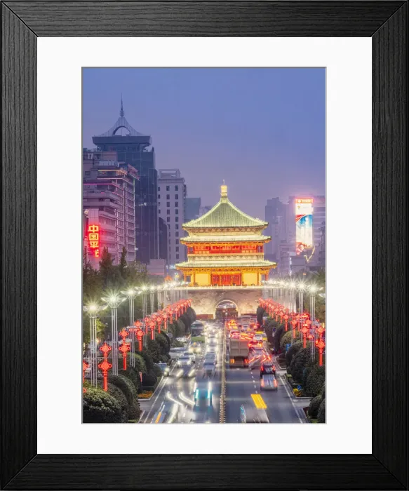 Framed Print : Asia, China, Shaanxi Province, Xian, the historic 14th-Century Bell Tower Framed Print : Asia, China, Shaanxi Province, Xian, the historic 14th-Century Bell Tower