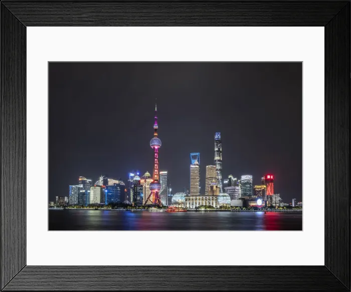 Framed Print : Asia, China, Shanghai municipality, Shanghai city, night time shot Framed Print : Asia, China, Shanghai municipality, Shanghai city, night time shot