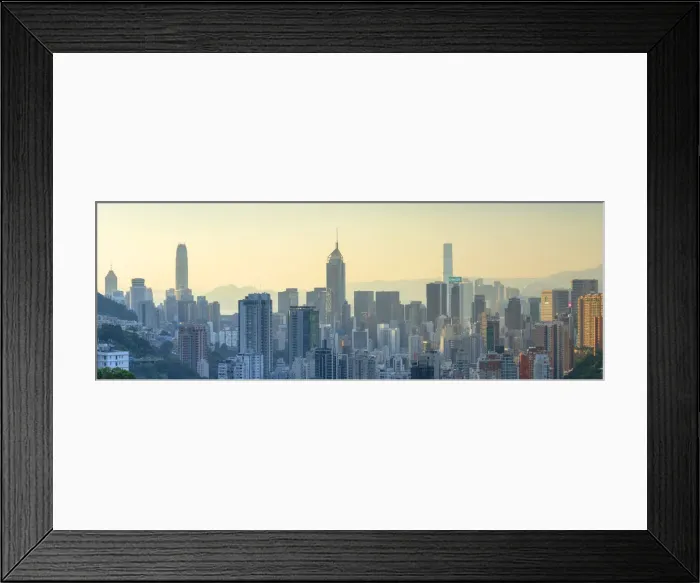 Framed Print : Hong Kong Island skyline at sunset, Hong Kong Framed Print : Hong Kong Island skyline at sunset, Hong Kong
