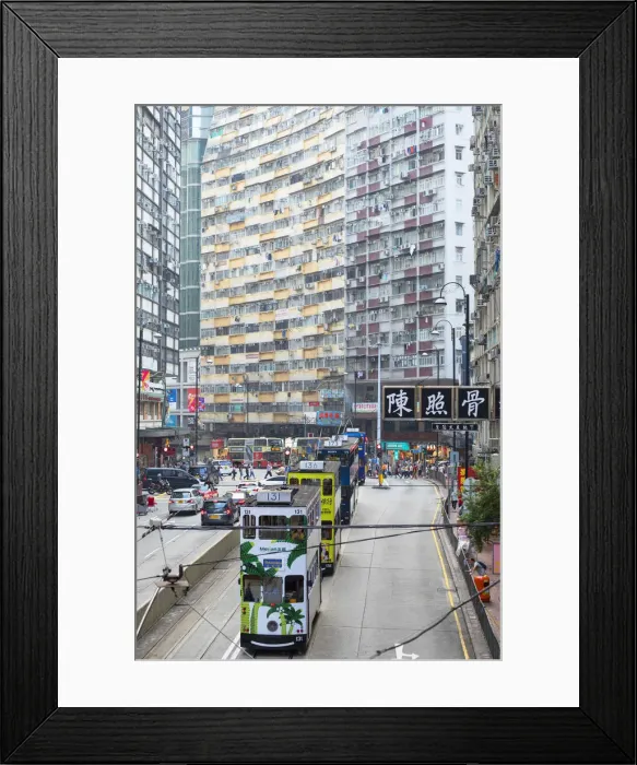 Framed Print : Trams and traffic, North Point, Hong Kong Island, Hong Kong Framed Print : Trams and traffic, North Point, Hong Kong Island, Hong Kong