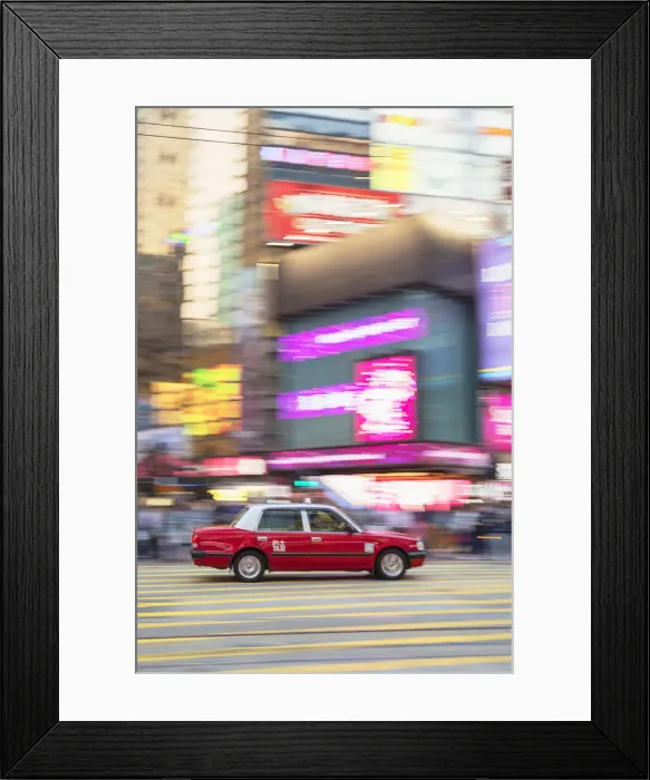 Framed Print : Taxi passing along Hennessy Road, Causeway Bay, Hong Kong Island, Hong Kong Framed Print : Taxi passing along Hennessy Road, Causeway Bay, Hong Kong Island, Hong Kong