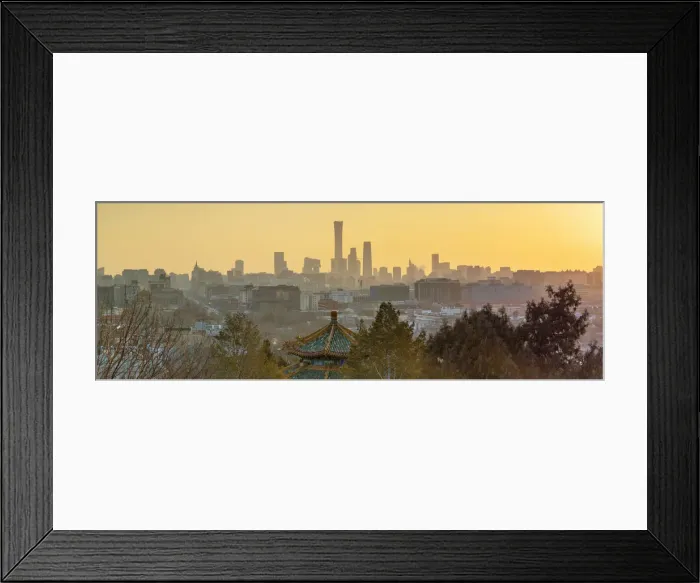 Framed Print : Skyscrapers of Chaoyang business district from Jingshan Park at sunrise, Beijing, China Framed Print : Skyscrapers of Chaoyang business district from Jingshan Park at sunrise, Beijing, China