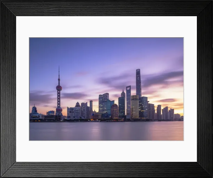 Framed Print : Skyline of Pudong at dawn, Shanghai, China Framed Print : Skyline of Pudong at dawn, Shanghai, China