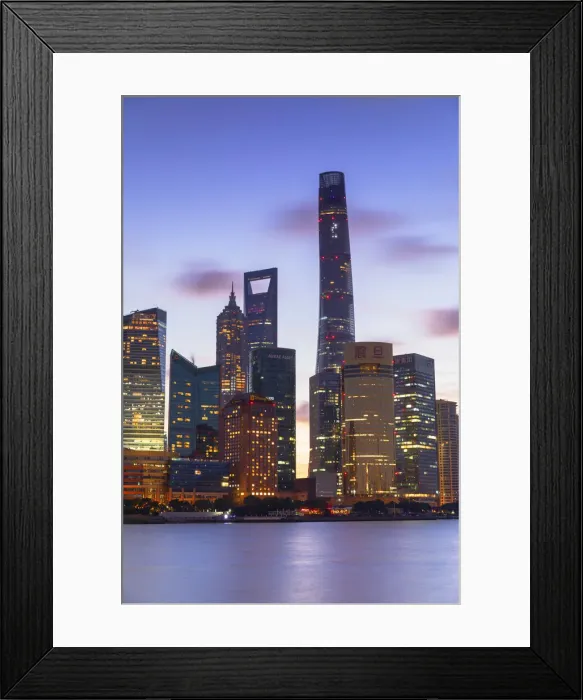 Framed Print : Shanghai Tower, Shanghai World Financial Centre and Jin Mao Tower on Pudong at dawn Framed Print : Shanghai Tower, Shanghai World Financial Centre and Jin Mao Tower on Pudong at dawn