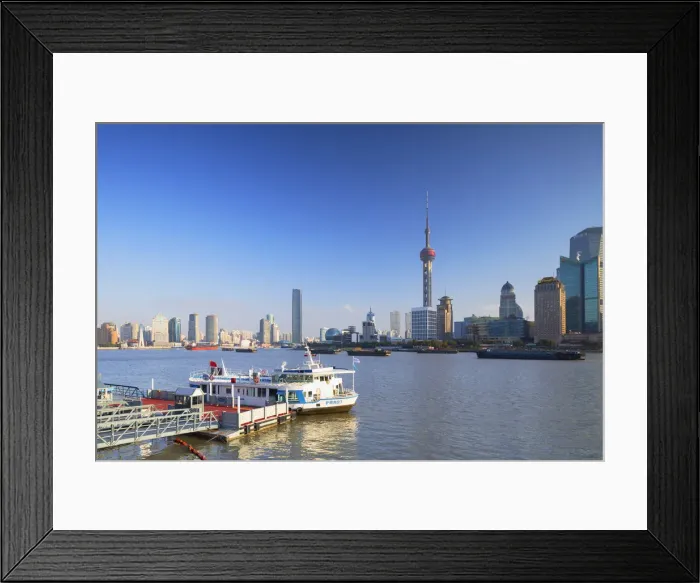 Framed Print : Oriental Pearl Tower on Pudong and buildings along Huangpu River, Shanghai, China Framed Print : Oriental Pearl Tower on Pudong and buildings along Huangpu River, Shanghai, China