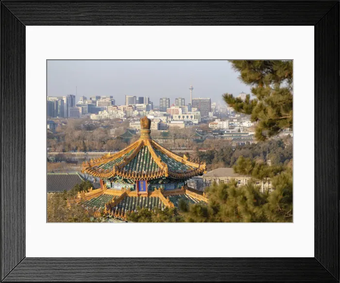 Framed Print : View of west Beijing from Jingshan Park, Beijing, China Framed Print : View of west Beijing from Jingshan Park, Beijing, China