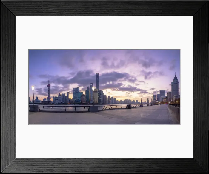 Framed Print : Skyline of Pudong at sunrise, Shanghai, China Framed Print : Skyline of Pudong at sunrise, Shanghai, China