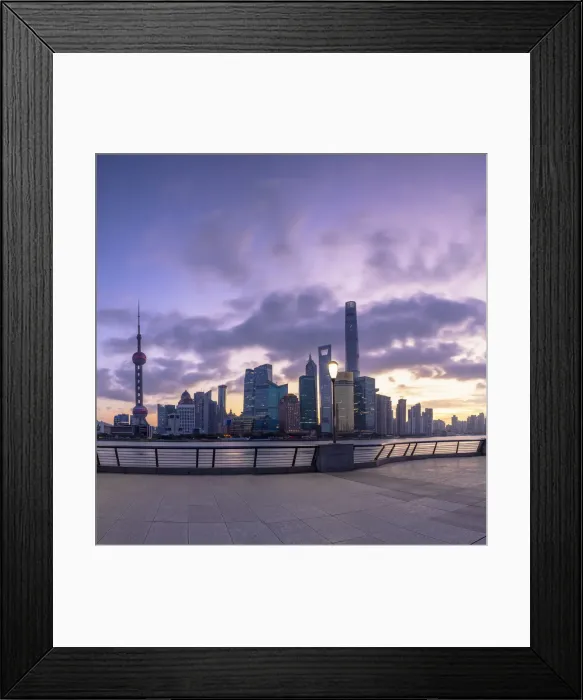 Framed Print : Skyline of Pudong at sunrise, Shanghai, China Framed Print : Skyline of Pudong at sunrise, Shanghai, China