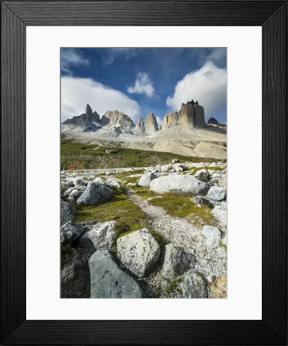 Framed Print : Mountains viewed from Valle Frances, Torres del Paine National Park, Magallanes Region Framed Print : Mountains viewed from Valle Frances, Torres del Paine National Park, Magallanes Region