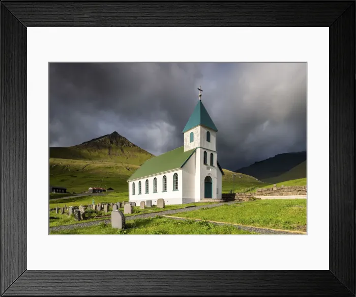 Framed Print : Church of Gjogv, Eysturoy island, Faroe Islands, Denmark, Europe Framed Print : Church of Gjogv, Eysturoy island, Faroe Islands, Denmark, Europe