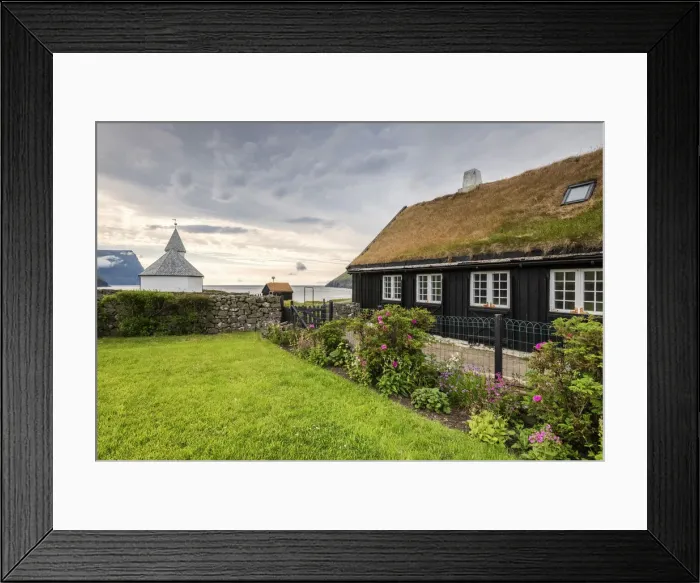 Framed Print : The traditional house of Vidareidi, Vidoy Island, Faroe Island, Denmark, Europe Framed Print : The traditional house of Vidareidi, Vidoy Island, Faroe Island, Denmark, Europe