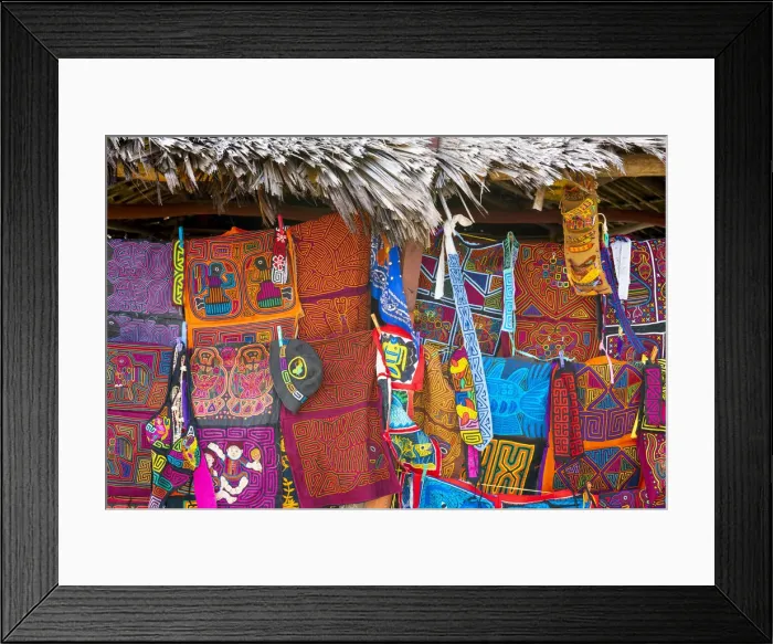 Framed Print : Traditional Molas. San Blas islands, Comarca Guna Yala, Panama, Central America Framed Print : Traditional Molas. San Blas islands, Comarca Guna Yala, Panama, Central America