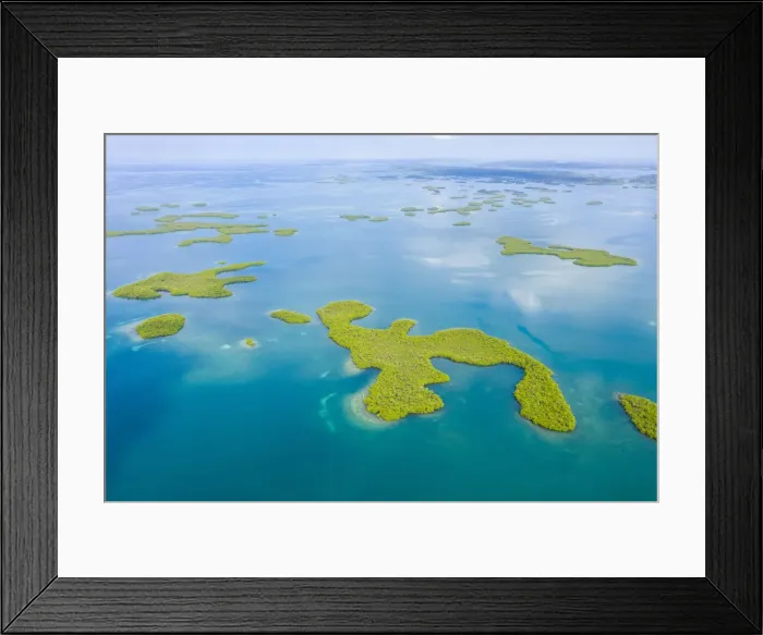Framed Print : Aerial view of mangroves islands, province of Bocas Del Toro, Panama, Central America