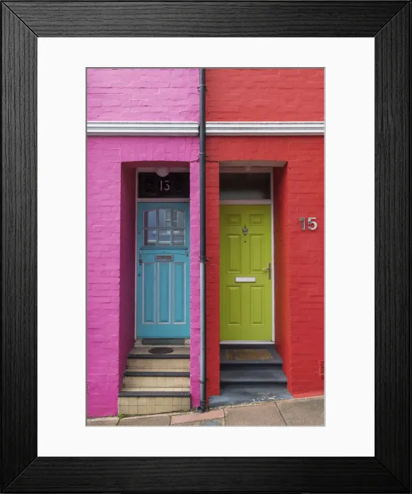 Framed Print : Colored houses, Brighton, East Sussex, England, UK Framed Print : Colored houses, Brighton, East Sussex, England, UK
