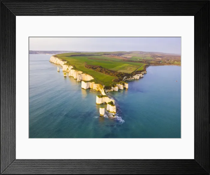 Framed Print : Aerial view of Old Harry Rocks, Handfast Point, Isle of Purbeck, Jurassic Coast, Dorset Framed Print : Aerial view of Old Harry Rocks, Handfast Point, Isle of Purbeck, Jurassic Coast, Dorset