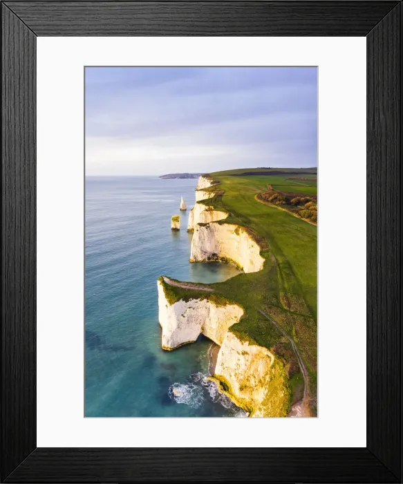 Framed Print : Aerial view of Old Harry Rocks, Handfast Point, Isle of Purbeck, Jurassic Coast, Dorset Framed Print : Aerial view of Old Harry Rocks, Handfast Point, Isle of Purbeck, Jurassic Coast, Dorset