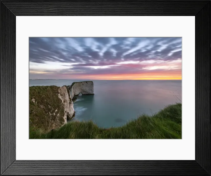 Framed Print : Old Harry Rocks, Handfast Point, Isle of Purbeck, Jurassic Coast, Dorset, England, UK