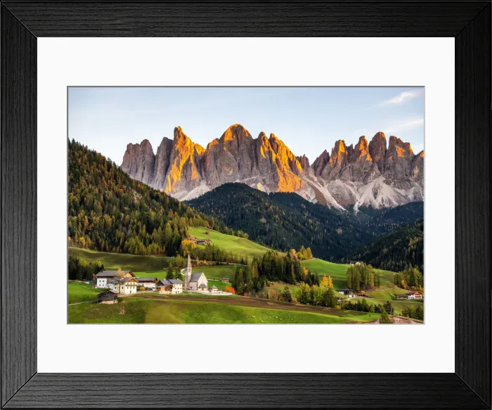 Framed Print : St. Magdalena, Funes Valley, Bolzano, South Tyrol, Trentino Alto Adige, Italy. St Framed Print : St. Magdalena, Funes Valley, Bolzano, South Tyrol, Trentino Alto Adige, Italy. St