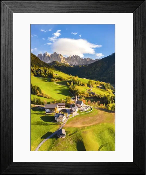 Framed Print : St. Magdalena, Funes Valley, Bolzano, South Tyrol, Trentino Alto Adige, Italy. St Framed Print : St. Magdalena, Funes Valley, Bolzano, South Tyrol, Trentino Alto Adige, Italy. St