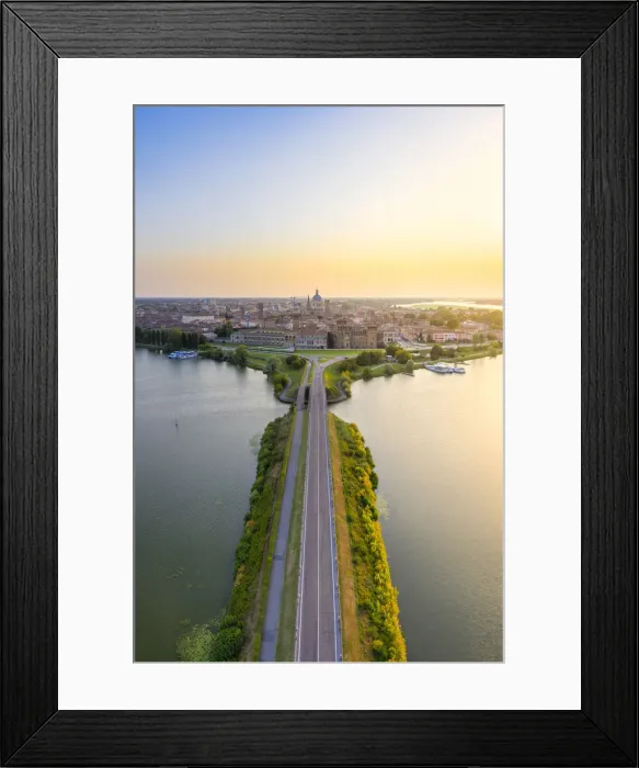 Framed Print : Aerial view of Mantua, Lombardy, Italy, Europe