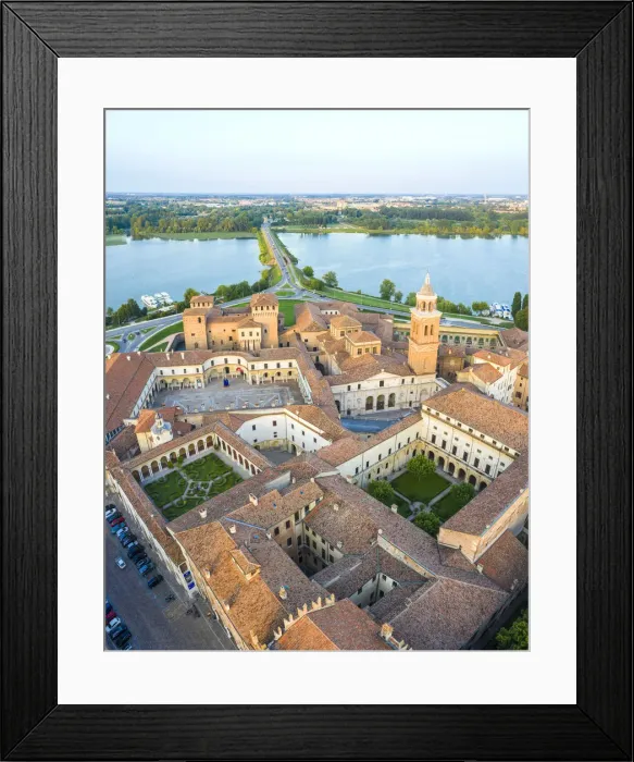 Framed Print : Aerial view of the old town of Mantua, Lombardy, Italy, Europe