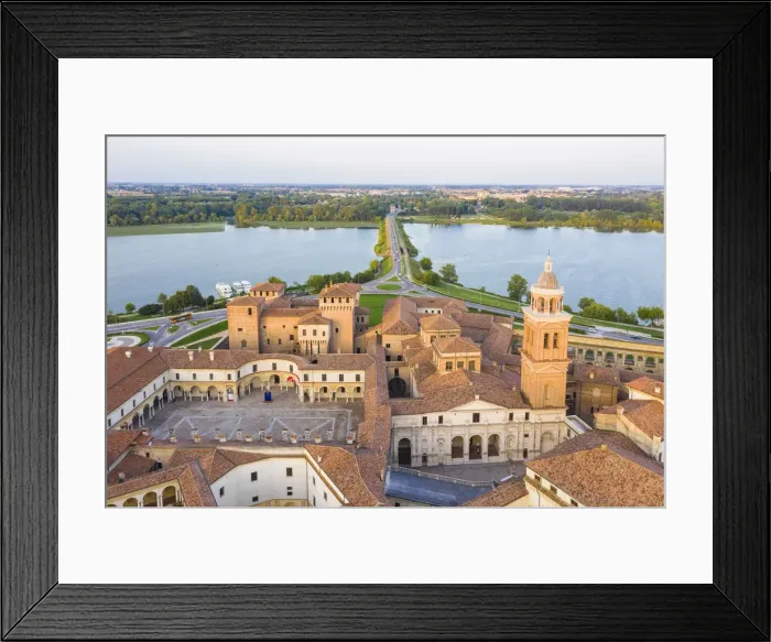 Framed Print : Aerial view of the old town of Mantua, Lombardy, Italy, Europe Framed Print : Aerial view of the old town of Mantua, Lombardy, Italy, Europe