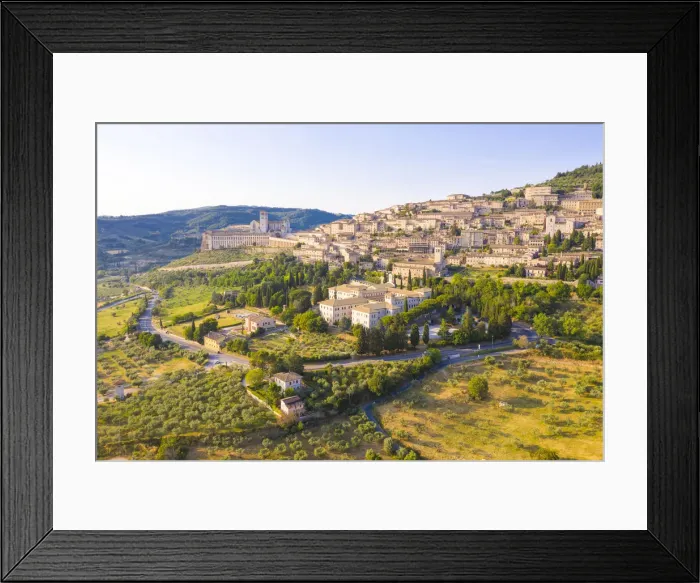 Framed Print : Aerial view of Assisi, Perugia province, Umbria, Italy, Europe Framed Print : Aerial view of Assisi, Perugia province, Umbria, Italy, Europe