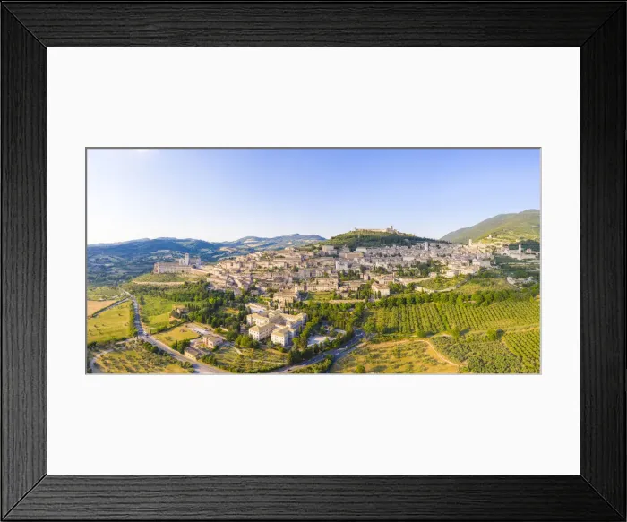 Framed Print : Aerial view of Assisi, Perugia province, Umbria, Italy, Europe