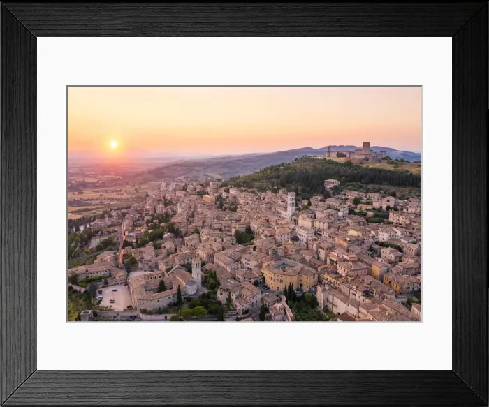 Framed Print : Sunset over Assisi, Perugia province, Umbria, Italy, Europe Framed Print : Sunset over Assisi, Perugia province, Umbria, Italy, Europe