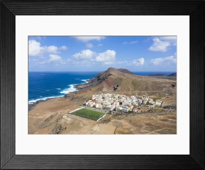 Framed Print : Aerial view of Las Coloradas village, Las Palmas, Gran Canaria, Canary Islands, Spain