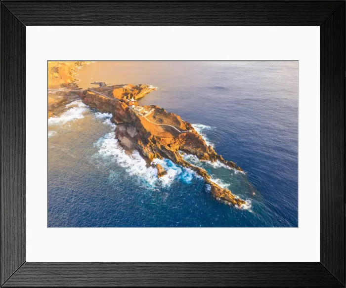 Framed Print : Aerial View of Punta de Teno lighthouse at sunset. Gran Canaria, Canary Islands, Spain Framed Print : Aerial View of Punta de Teno lighthouse at sunset. Gran Canaria, Canary Islands, Spain