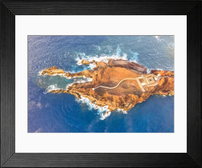 Framed Print : Aerial View of Punta de Teno lighthouse at sunset. Gran Canaria, Canary Islands, Spain Framed Print : Aerial View of Punta de Teno lighthouse at sunset. Gran Canaria, Canary Islands, Spain