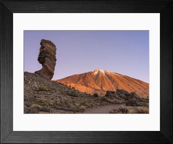 Framed Print : Roque Cinchado with mount Teide in background. Teide national park, Tenerife Framed Print : Roque Cinchado with mount Teide in background. Teide national park, Tenerife