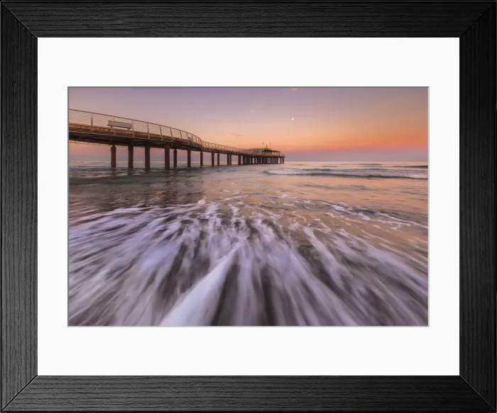 Framed Print : Sunrise on Lido di Camaiore pier, Lucca province, Versilia, Tuscany, Italy