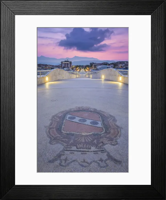 Framed Print : Dawn on Lido di Camaiore pier, Lucca province, Versilia, Tuscany, Italy, Europe