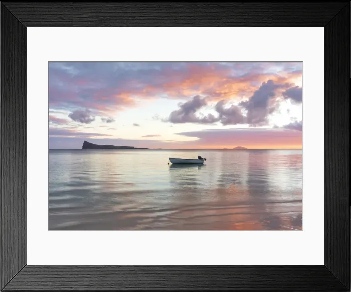 Framed Print : the quiet of a colorful sunrise at the beach, Pamplemousses district, Mauritius, Africa Framed Print : the quiet of a colorful sunrise at the beach, Pamplemousses district, Mauritius, Africa