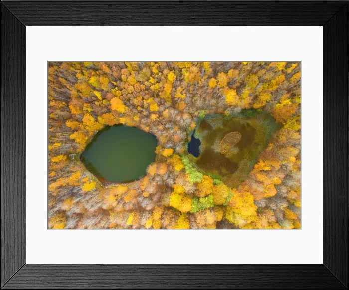 Framed Print : aerial view of the forest and lake with autumn colors, tuscan-emilian apennine national Framed Print : aerial view of the forest and lake with autumn colors, tuscan-emilian apennine national