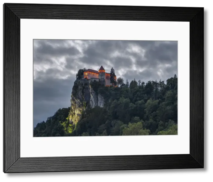 Framed Print : Bled, Slovenia, Europe. Blue hour at the Castle Bled Framed Print : Bled, Slovenia, Europe. Blue hour at the Castle Bled