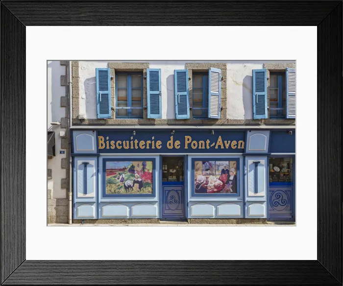 Framed Print : Brittany, France. Typical french products, cookie shop Pont-Aven village Framed Print : Brittany, France. Typical french products, cookie shop Pont-Aven village