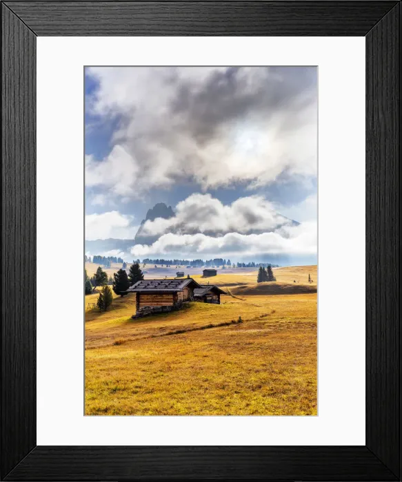 Framed Print : The plateau of Seiser Alm during autumn. Seiser Alm, Dolomites, province of Bolzano