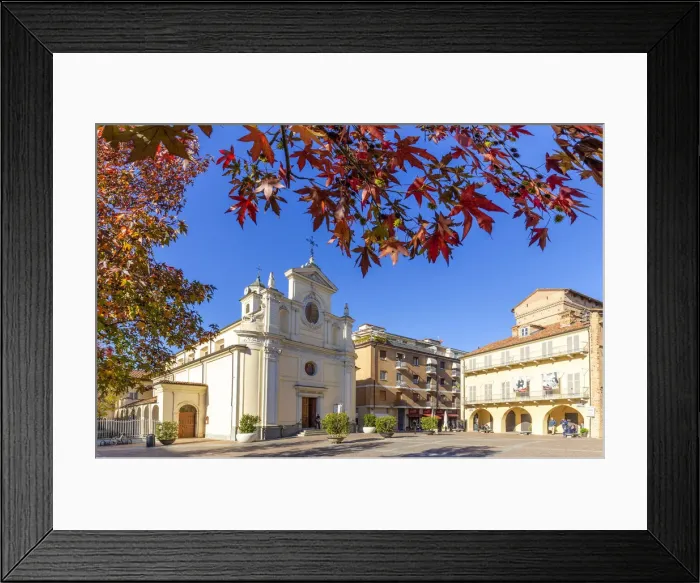 Framed Print : Duomo square during autumn. Village of Alba, Piedmont, Italy, Europe Framed Print : Duomo square during autumn. Village of Alba, Piedmont, Italy, Europe