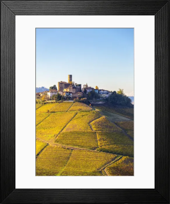 Framed Print : Village of Castiglione Falletto during autumn. Langhe, Piedmont, Italy, Europe Framed Print : Village of Castiglione Falletto during autumn. Langhe, Piedmont, Italy, Europe